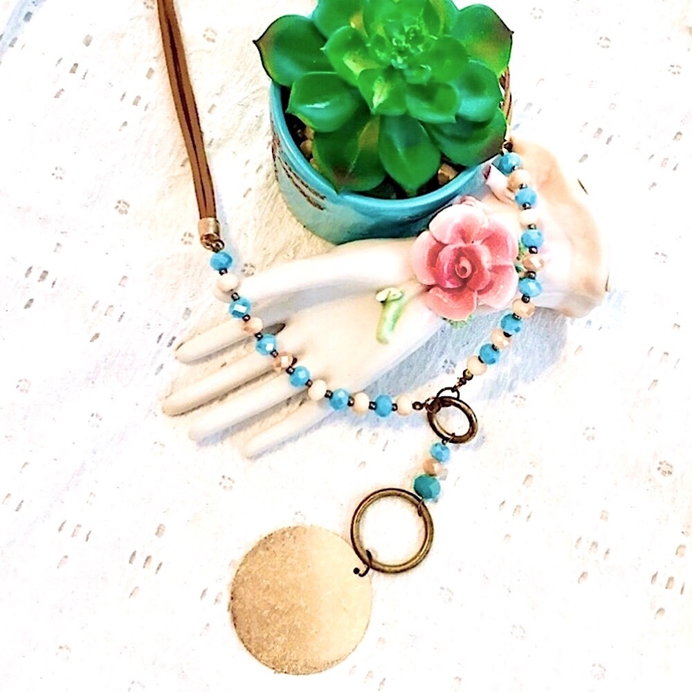 NWOT Boho Turquoise Gold "Y" Necklace